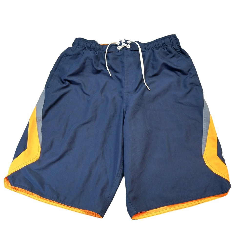Nike Mens Swim Trunks Navy Blue Orange Grey Board Shorts NESS5314 Size M